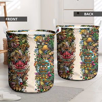 Hawaii And Japan Laundry Basket Tiki With Oni Mask LT05 - Polynesian Pride