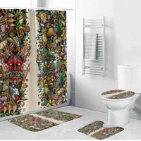 Hawaii And Japan Bathroom Set Tiki With Oni Mask LT05 Bathroom Set (4 pcs) Colorful - Polynesian Pride