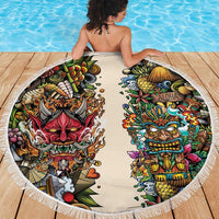Hawaii And Japan Beach Blanket Tiki With Oni Mask LT05 - Polynesian Pride