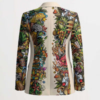 Hawaii And Japan Blazer Tiki With Oni Mask LT05 - Polynesian Pride