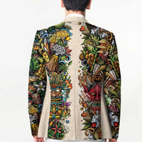 Hawaii And Japan Blazer Tiki With Oni Mask LT05 - Polynesian Pride