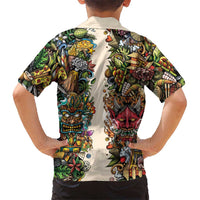 Hawaii And Japan Family Matching Summer Maxi Dress and Hawaiian Shirt Tiki With Oni Mask LT05 - Polynesian Pride