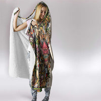 Hawaii And Japan Hooded Blanket Tiki With Oni Mask - Polynesian Pride