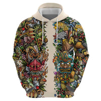 Hawaii And Japan Hoodie Tiki With Oni Mask LT05 - Polynesian Pride