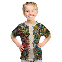 Hawaii And Japan Kid T Shirt Tiki With Oni Mask LT05 Colorful - Polynesian Pride