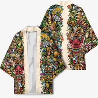 Hawaii And Japan Kimono Tiki With Oni Mask LT05 - Polynesian Pride