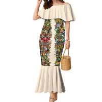 Hawaii And Japan Mermaid Dress Tiki With Oni Mask LT05 Women Colorful - Polynesian Pride
