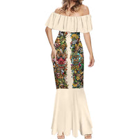 Hawaii And Japan Mermaid Dress Tiki With Oni Mask LT05 - Polynesian Pride