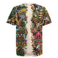 Hawaii And Japan Rugby Jersey Tiki With Oni Mask LT05 - Polynesian Pride