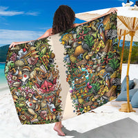 Hawaii And Japan Sarong Tiki With Oni Mask LT05 One Size 44 x 66 inches Colorful - Polynesian Pride