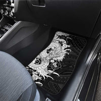 Hawaiian And Japanese Culture Car Mats Irezumi Dragon With Polynesian Pattern Black LT05 - Polynesian Pride