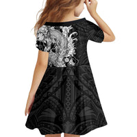 Hawaiian And Japanese Culture Family Matching Mermaid Dress and Hawaiian Shirt Irezumi Dragon With Polynesian Pattern Black LT05 - Polynesian Pride