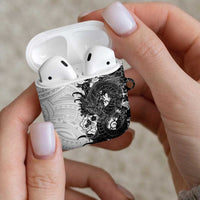 Hawaiian And Japanese Culture AirPods Case Irezumi Dragon With Polynesian Pattern White LT05 - Polynesian Pride