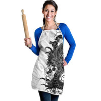 Hawaiian And Japanese Culture Apron Irezumi Dragon With Polynesian Pattern White LT05 - Polynesian Pride
