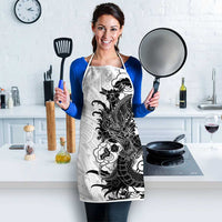 Hawaiian And Japanese Culture Apron Irezumi Dragon With Polynesian Pattern White LT05 - Polynesian Pride