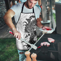 Hawaiian And Japanese Culture Apron Irezumi Dragon With Polynesian Pattern White LT05 - Polynesian Pride