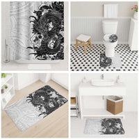 Hawaiian And Japanese Culture Bathroom Set Irezumi Dragon With Polynesian Pattern White LT05 - Polynesian Pride