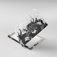 Hawaiian And Japanese Culture Canvas Wall Art Irezumi Dragon With Polynesian Pattern White LT05 With Frame White - Polynesian Pride