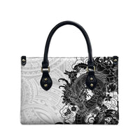 Hawaiian And Japanese Culture Leather Bag Irezumi Dragon With Polynesian Pattern White LT05 - Polynesian Pride