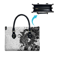 Hawaiian And Japanese Culture Leather Bag Irezumi Dragon With Polynesian Pattern White LT05 - Polynesian Pride