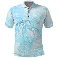 Polynesia Dolphins Under The Sea Polo Shirt Simple Style LT05 Baby Blue - Polynesian Pride