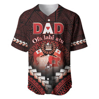 Personalised Tonga Happy Father's Day Baseball Jersey Ofa Lahi Atu Dad Polynesian Tribal