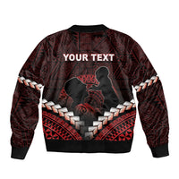 Personalised Tonga Happy Father's Day Bomber Jacket Ofa Lahi Atu Dad Polynesian Tribal