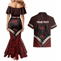 Personalised Tonga Happy Father's Day Couples Matching Mermaid Dress and Hawaiian Shirt Ofa Lahi Atu Dad Polynesian Tribal LT05 - Polynesian Pride