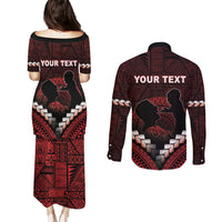 Personalised Tonga Happy Father's Day Couples Matching Puletasi and Long Sleeve Button Shirt Ofa Lahi Atu Dad Polynesian Tribal LT05 - Polynesian Pride