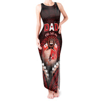 Personalised Tonga Happy Father's Day Tank Maxi Dress Ofa Lahi Atu Dad Polynesian Tribal LT05 Women Red - Polynesian Pride