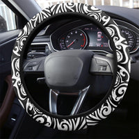New Zealand Happy Father's Day Steering Wheel Cover Aroha Ahau Ki A Koe Papa Polynesian Tribal