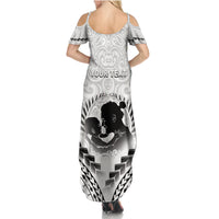 Personalised New Zealand Happy Father's Day Summer Maxi Dress Aroha Ahau Ki A Koe Papa Polynesian Tribal LT05 - Polynesian Pride