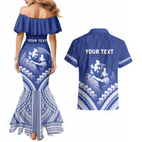 Personalised Samoa Happy Father's Day Couples Matching Mermaid Dress and Hawaiian Shirt Ou Te Alofa Ia Te Oe Tama Dad Polynesian Tribal LT05 - Polynesian Pride