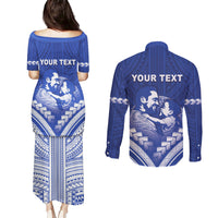 Personalised Samoa Happy Father's Day Couples Matching Puletasi and Long Sleeve Button Shirt Ou Te Alofa Ia Te Oe Tama Dad Polynesian Tribal LT05 - Polynesian Pride