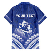 Personalised Samoa Happy Father's Day Family Matching Long Sleeve Bodycon Dress and Hawaiian Shirt Ou Te Alofa Ia Te Oe Tama Dad Polynesian Tribal