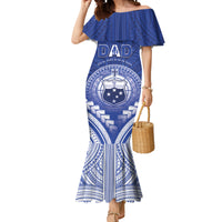Personalised Samoa Happy Father's Day Mermaid Dress Ou Te Alofa Ia Te Oe Tama Dad Polynesian Tribal LT05 Women Blue - Polynesian Pride