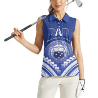 Personalised Samoa Happy Father's Day Women Sleeveless Polo Shirt Ou Te Alofa Ia Te Oe Tama Dad Polynesian Tribal