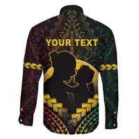 Personalised Vanuatu Happy Father's Day Family Matching Short Sleeve Bodycon Dress and Hawaiian Shirt Mi Lavem Yu Papa Polynesian Tribal