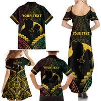 Personalised Vanuatu Happy Father's Day Family Matching Summer Maxi Dress and Hawaiian Shirt Mi Lavem Yu Papa Polynesian Tribal