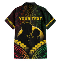 Personalised Vanuatu Happy Father's Day Family Matching Summer Maxi Dress and Hawaiian Shirt Mi Lavem Yu Papa Polynesian Tribal