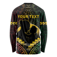 Personalised Vanuatu Happy Father's Day Long Sleeve Shirt Mi Lavem Yu Papa Polynesian Tribal LT05 - Polynesian Pride