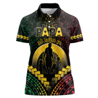 Personalised Vanuatu Happy Father's Day Women Polo Shirt Mi Lavem Yu Papa Polynesian Tribal
