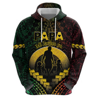 Personalised Vanuatu Happy Father's Day Zip Hoodie Mi Lavem Yu Papa Polynesian Tribal