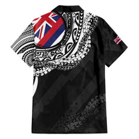 Hawaii Flag Day Family Matching Off Shoulder Maxi Dress and Hawaiian Shirt Hawaiian Maile Lei