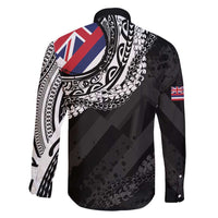 Hawaii Flag Day Family Matching Off Shoulder Maxi Dress and Hawaiian Shirt Hawaiian Maile Lei