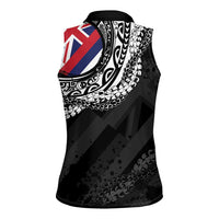 Hawaii Flag Day Women Sleeveless Polo Shirt Hawaiian Maile Lei