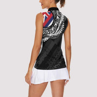 Hawaii Flag Day Women Sleeveless Polo Shirt Hawaiian Maile Lei