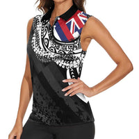 Hawaii Flag Day Women Sleeveless Polo Shirt Hawaiian Maile Lei