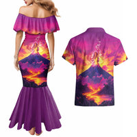 Hawaii Kilauea Volcano Couples Matching Mermaid Dress and Hawaiian Shirt There Is Pele Goddess Of The Volcano - Polynesian Pride