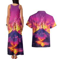 Hawaii Kilauea Volcano Couples Matching Tank Maxi Dress and Hawaiian Shirt There Is Pele Goddess Of The Volcano - Polynesian Pride